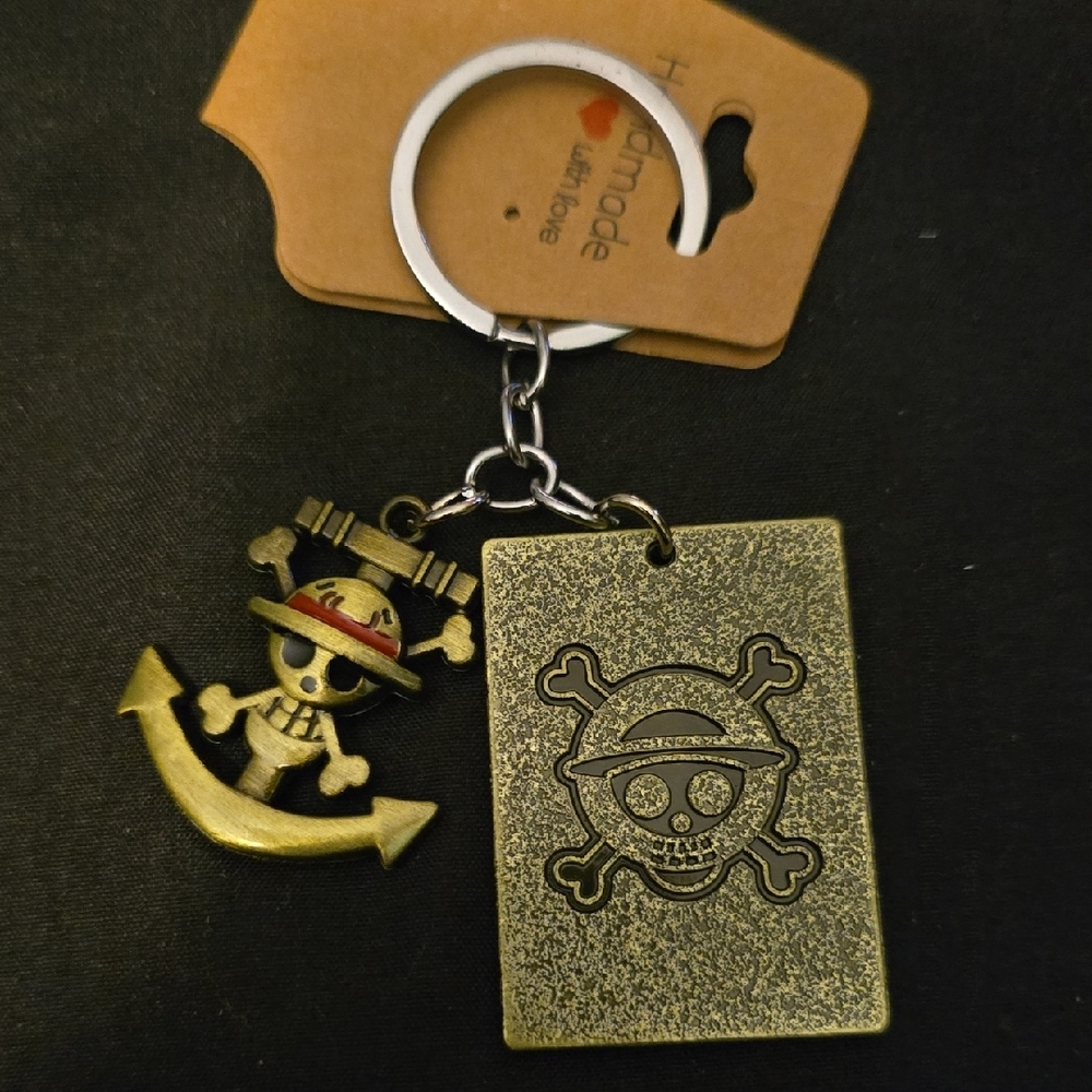 Brass Pirate Skull & Wanted Sign Key Holder